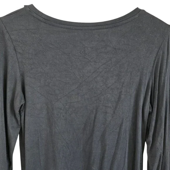 Tahari Womens Black Long Sleeve Top Size Small Scoop Neck Knit - Picture 4 of 7